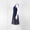 Christian Dior Blue Mesh Plisse Sleeveless Dress