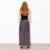 See By Chloe Black White Ditzy Floral Pleated Maxi Skirt