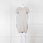 Chanel Light Grey Cashmere Lattice Short Sleeve Dress