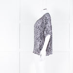 Pyrus Grey Black Pattern Short Sleeve Top