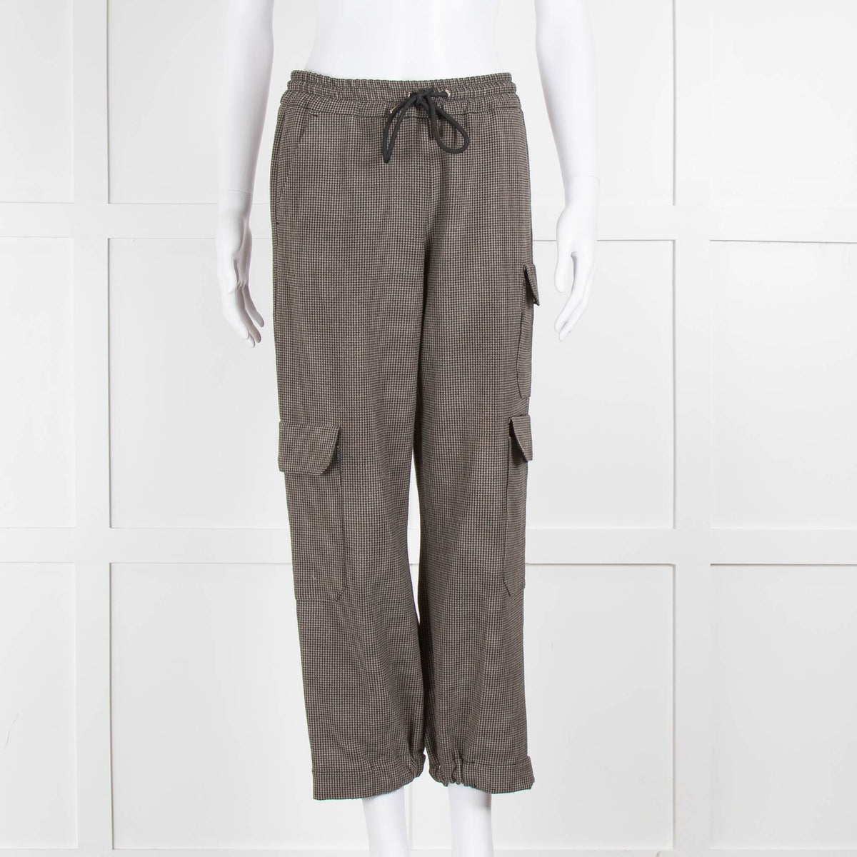 Me +Em Black Beige Tweed Cargo Trousers