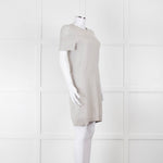 Chanel Light Grey Cashmere Lattice Short Sleeve Dress