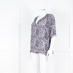 Pyrus Grey Black Pattern Short Sleeve Top