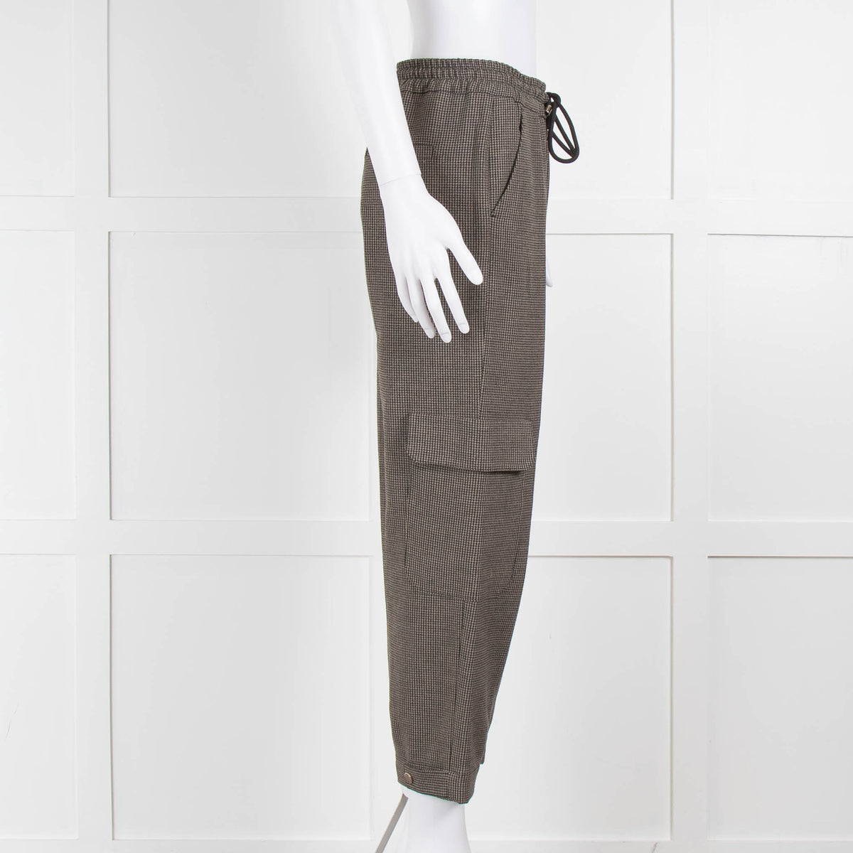 Me +Em Black Beige Tweed Cargo Trousers