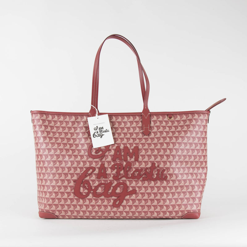 Anya Hindmarch Large I Am A Plastic Bag Damson Red Tote