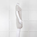 Chanel Light Grey Cashmere Lattice Short Sleeve Dress