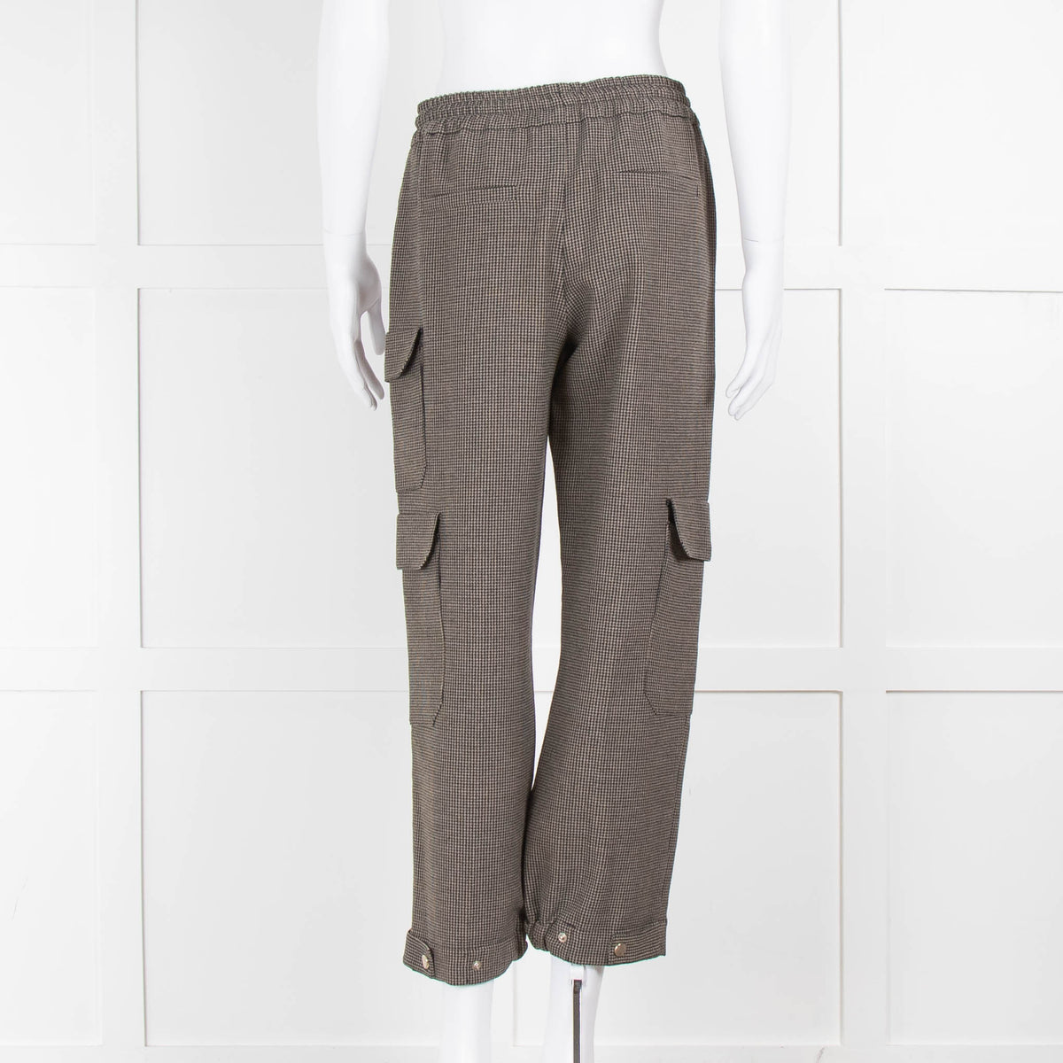 Me +Em Black Beige Tweed Cargo Trousers