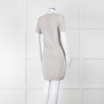 Chanel Light Grey Cashmere Lattice Short Sleeve Dress