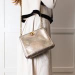 Chanel Champagne Gold Vintage Quilted Small Crossbody Bag