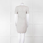 Chanel Light Grey Cashmere Lattice Short Sleeve Dress