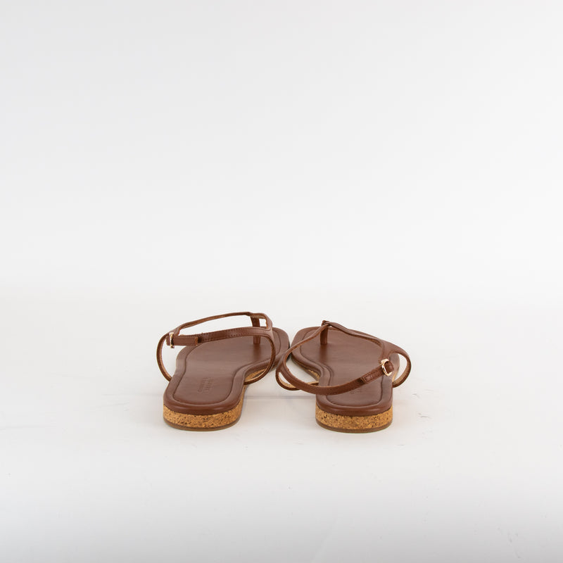 Gabriela Hearst Gia Leather Thong Sandal Brown