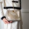 Chanel Champagne Gold Vintage Quilted Small Crossbody Bag