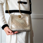 Chanel Champagne Gold Vintage Quilted Small Crossbody Bag