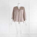 Dea Kudibal Beige Chevron Silk Blouse