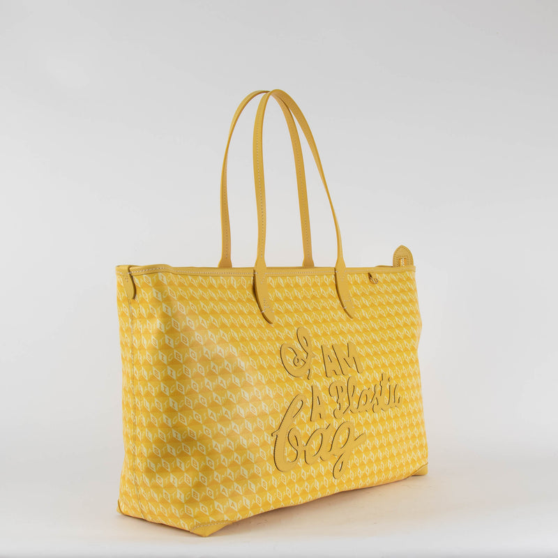 Anya Hindmarch Large I Am A Plastic Bag Tote in Lemon Yellow