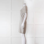 Chanel Light Grey Cashmere Lattice Short Sleeve Dress