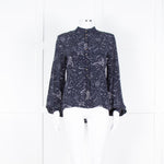 Lily And Lionel Navy White Astrological Print Long Sleeve Top