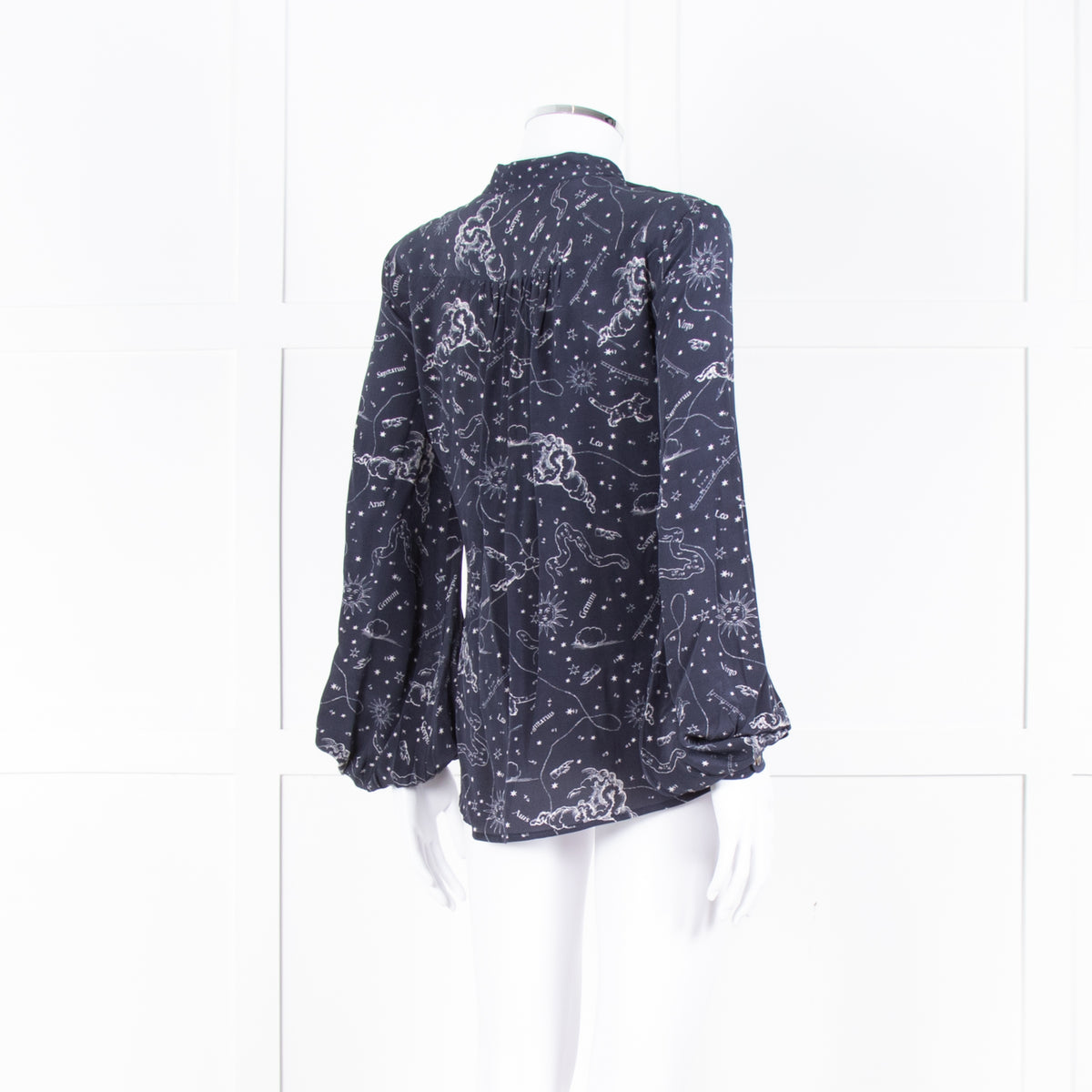Lily And Lionel Navy White Astrological Print Long Sleeve Top