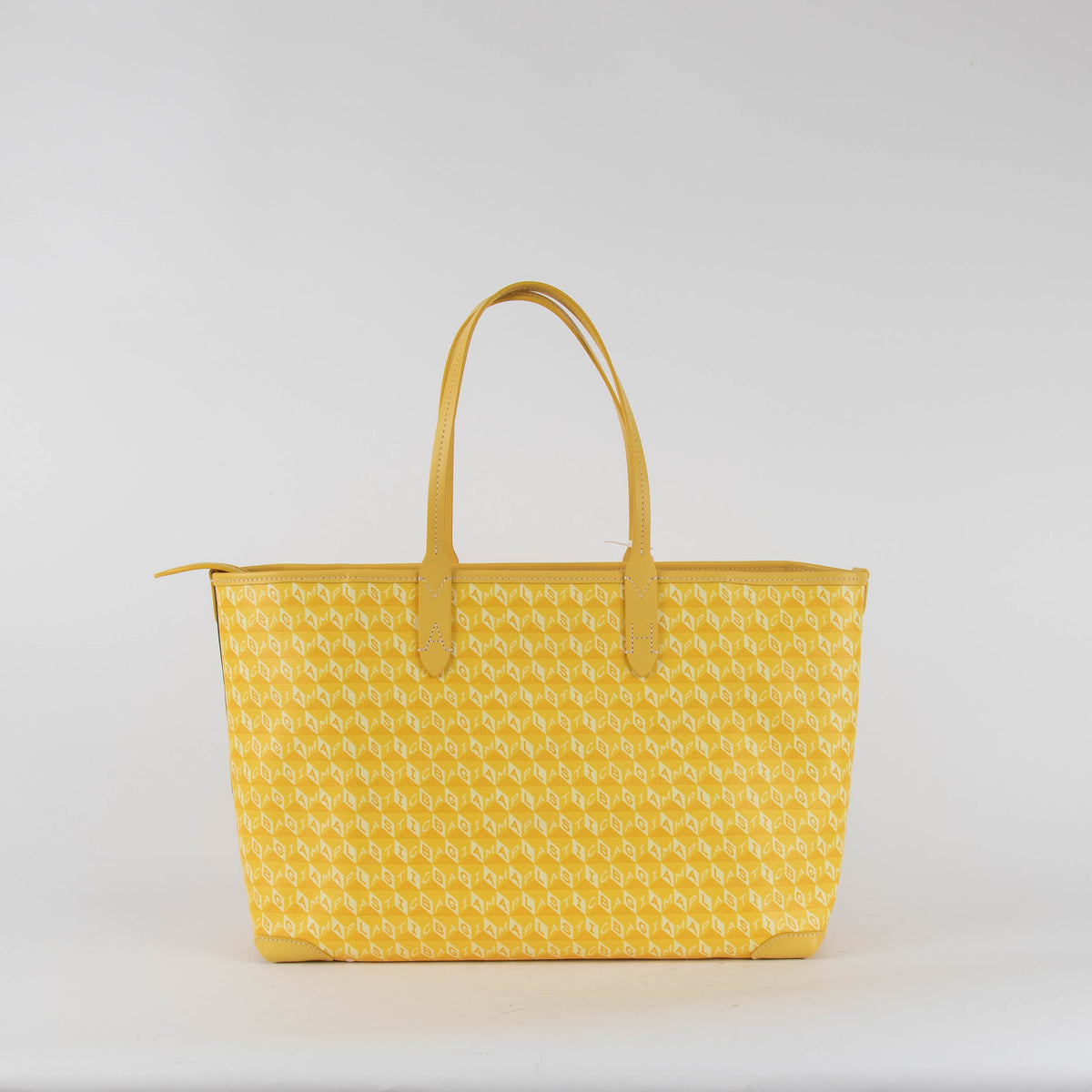 Anya Hindmarch Medium  I Am A Plastic Bag Tote in Lemon Yellow Canvas