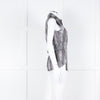 Salvatore Ferragamo Cream Grey Snakeskin Sleeveless Top