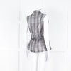 Salvatore Ferragamo Cream Grey Snakeskin Sleeveless Top