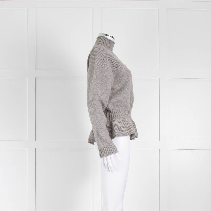See By Chloe Grey Frill Hem Knitted Jumper