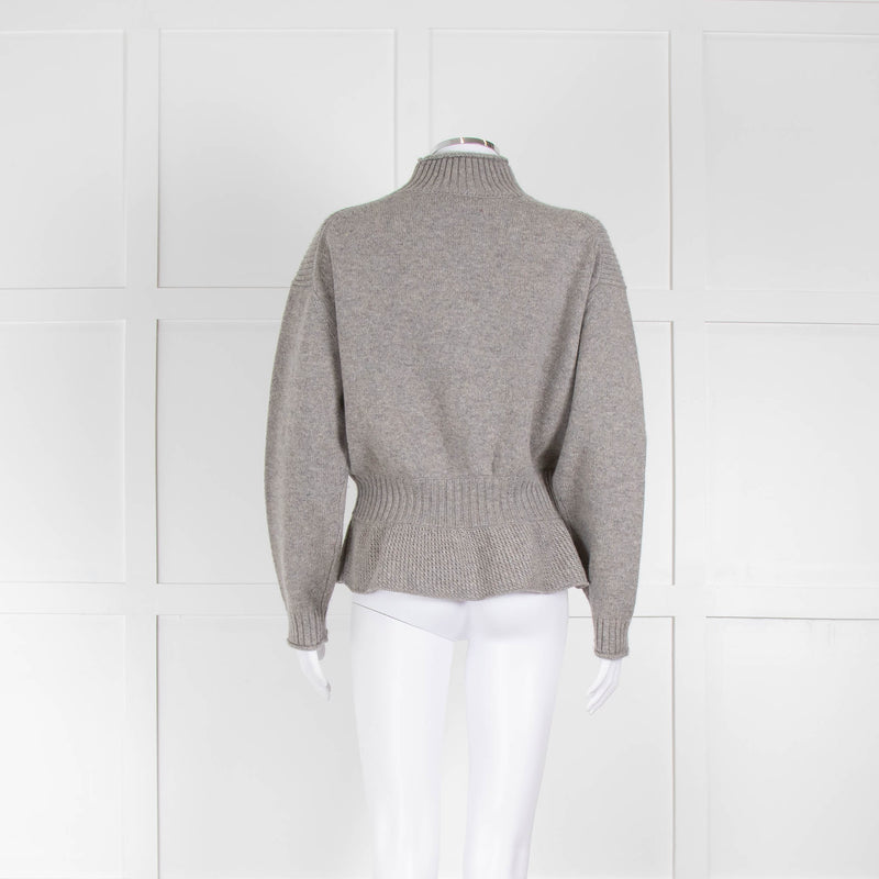 See By Chloe Grey Frill Hem Knitted Jumper