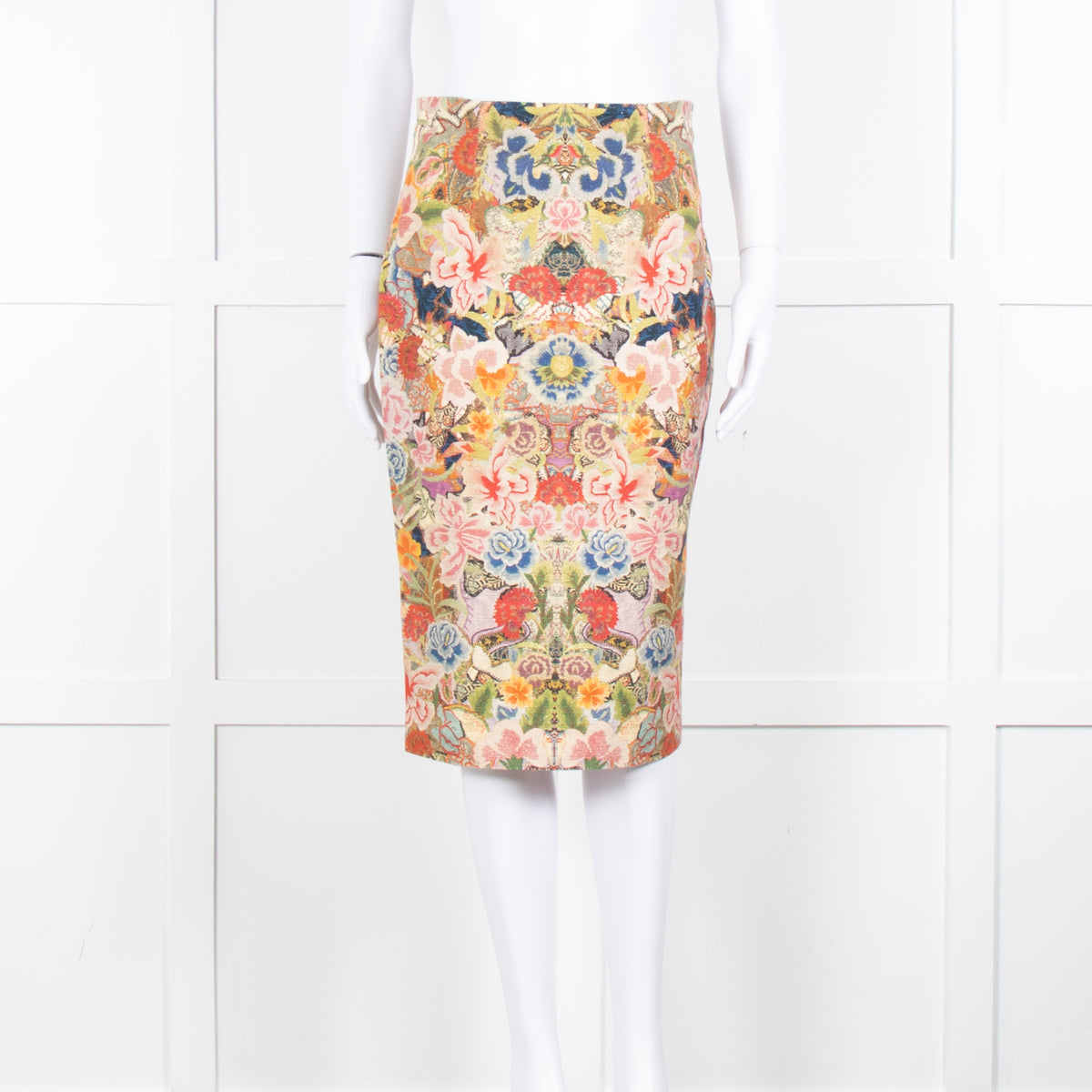 Alexander McQueen Multi Colour Floral Pencil Skirt