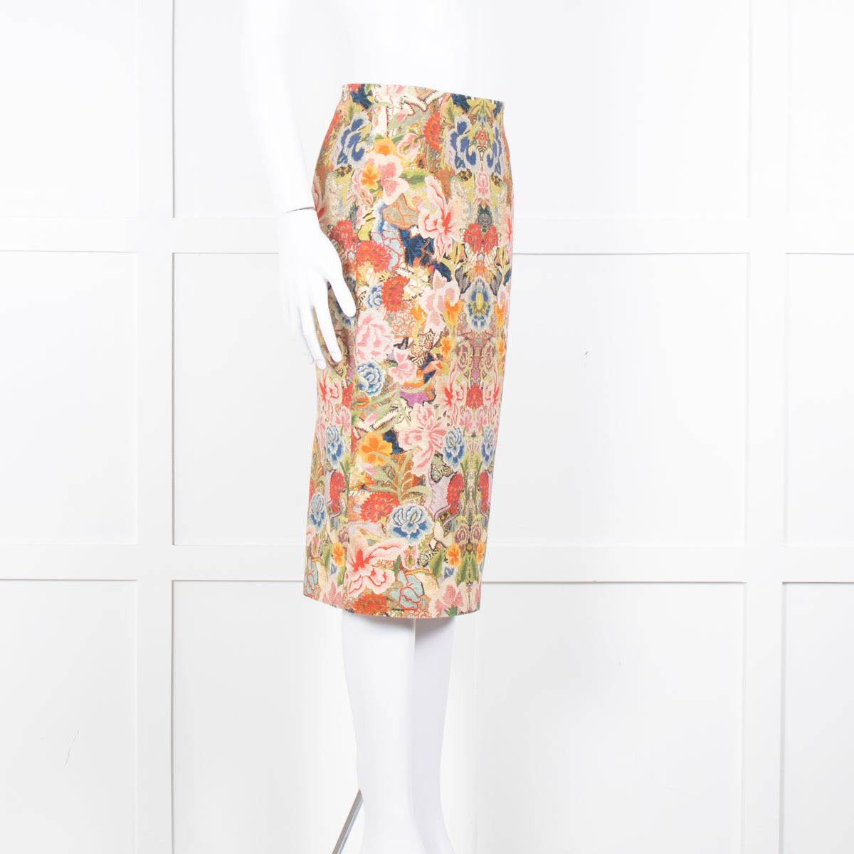 Alexander McQueen Multi Colour Floral Pencil Skirt