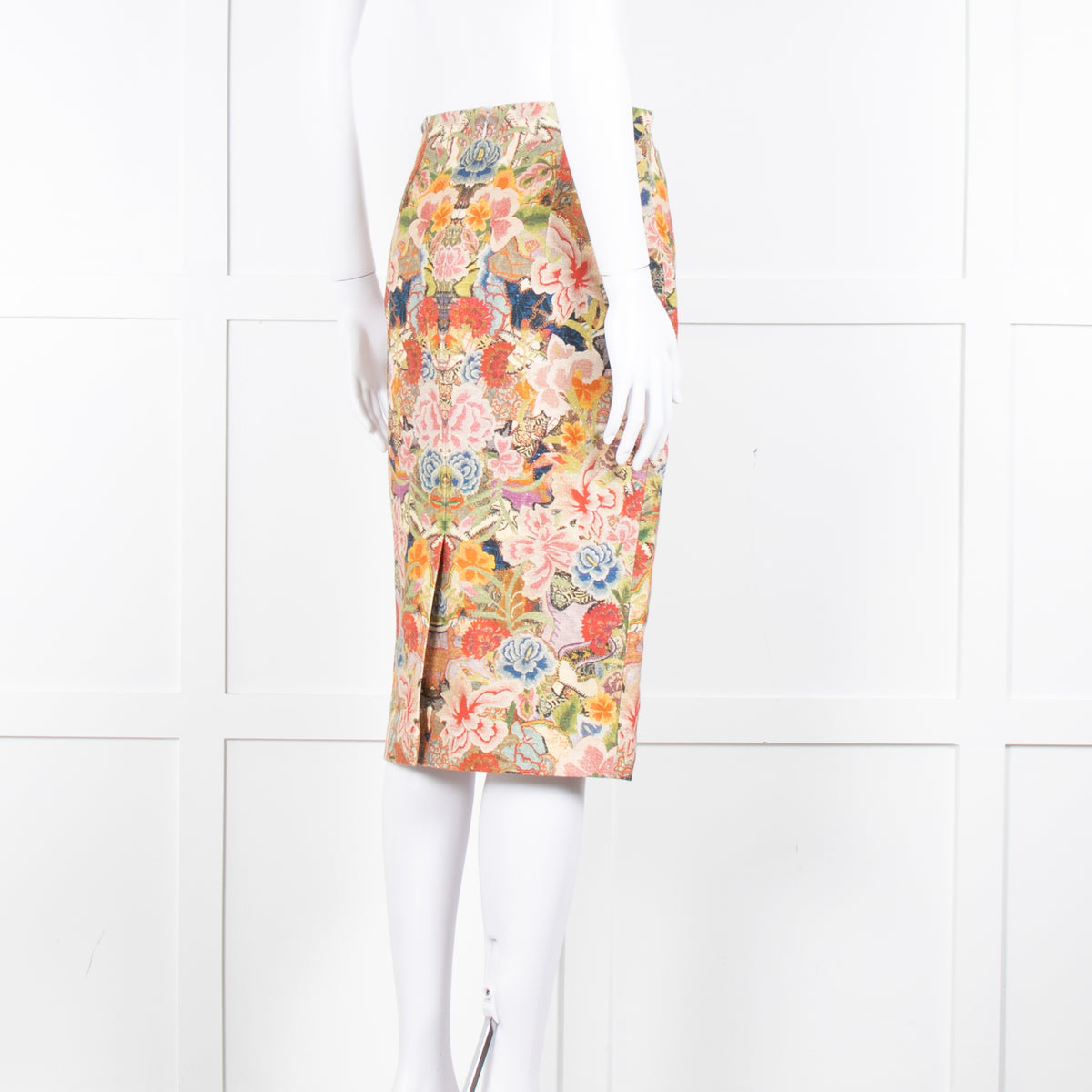 Alexander McQueen Multi Colour Floral Pencil Skirt