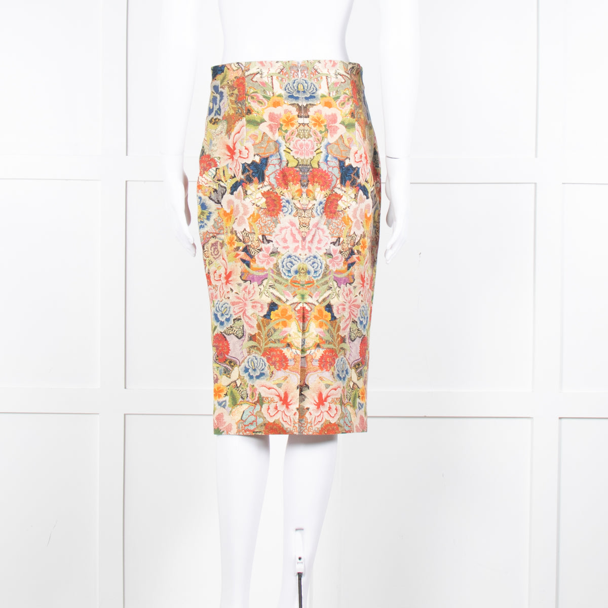 Alexander McQueen Multi Colour Floral Pencil Skirt
