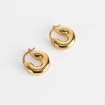 Jil Sander Classic Round Earrings Gold