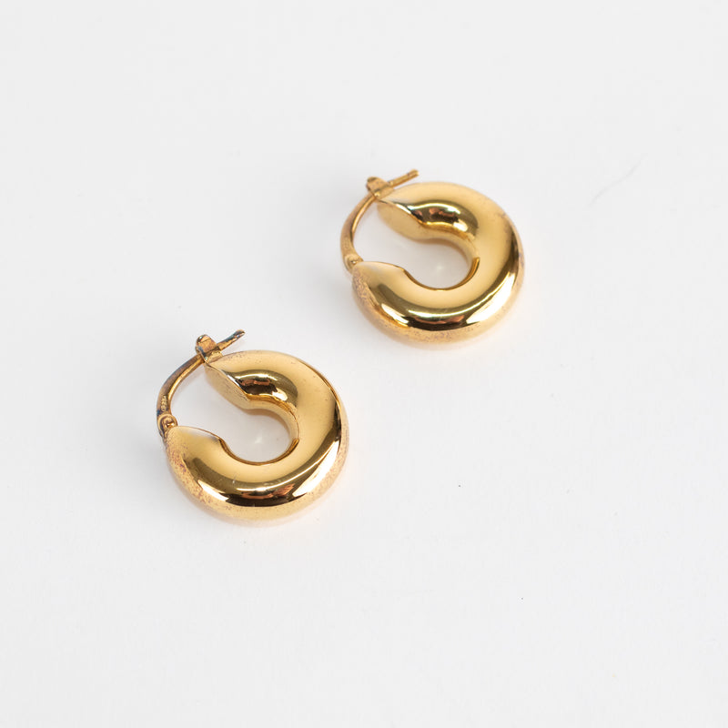 Jil Sander Classic Round Earrings Gold