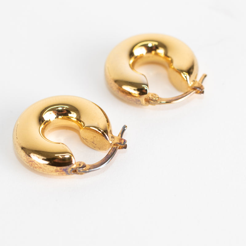 Jil Sander Classic Round Earrings Gold