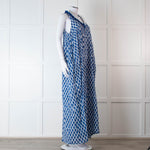Rae Feather Blue and White Spotted Maxi Dress