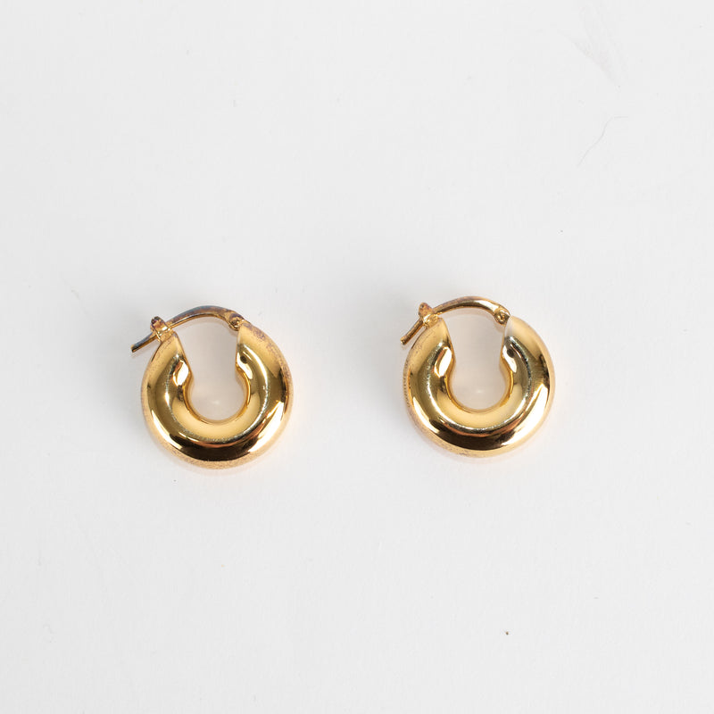 Jil Sander Classic Round Earrings Gold