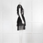Twinset Black Lace and Sequin Tiered Short  Dress