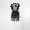 Twinset Black Lace and Sequin Tiered Short  Dress