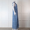 Rae Feather Blue and White Spotted Maxi Dress