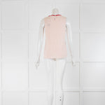 Claudie Pierlot Peach Red Trim Front Lace Sleeveless Top