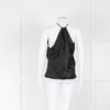 Nili Lotan Edwige Black Silk Charmeuse Halterneck Top