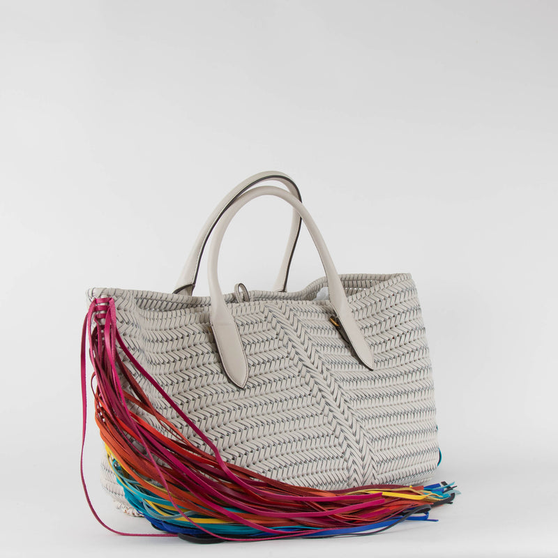 Anya Hindmarch Neeson Large Tassels Chalk Tote