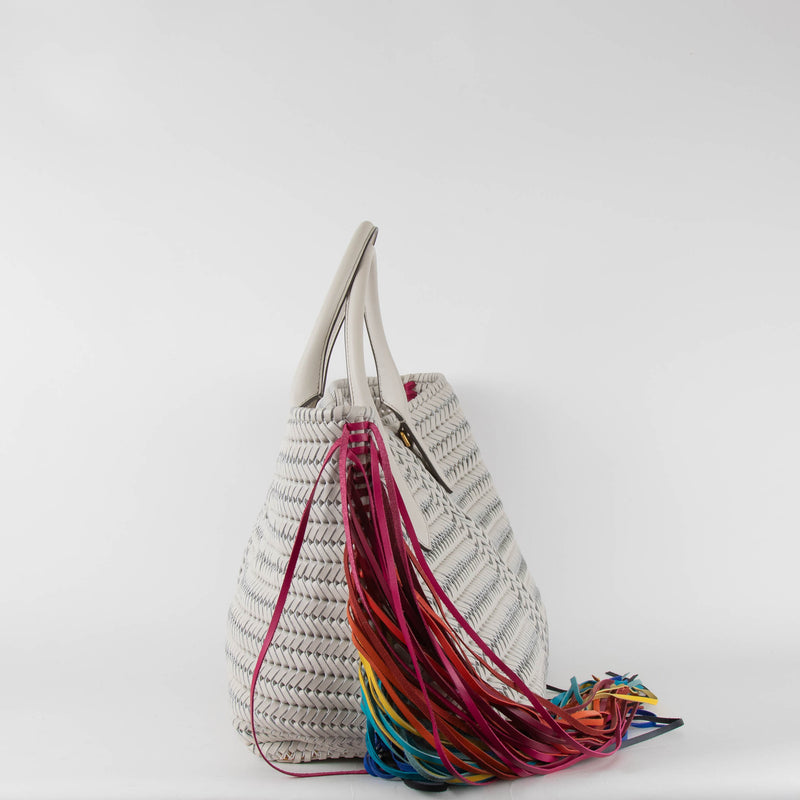 Anya Hindmarch Neeson Large Tassels Chalk Tote