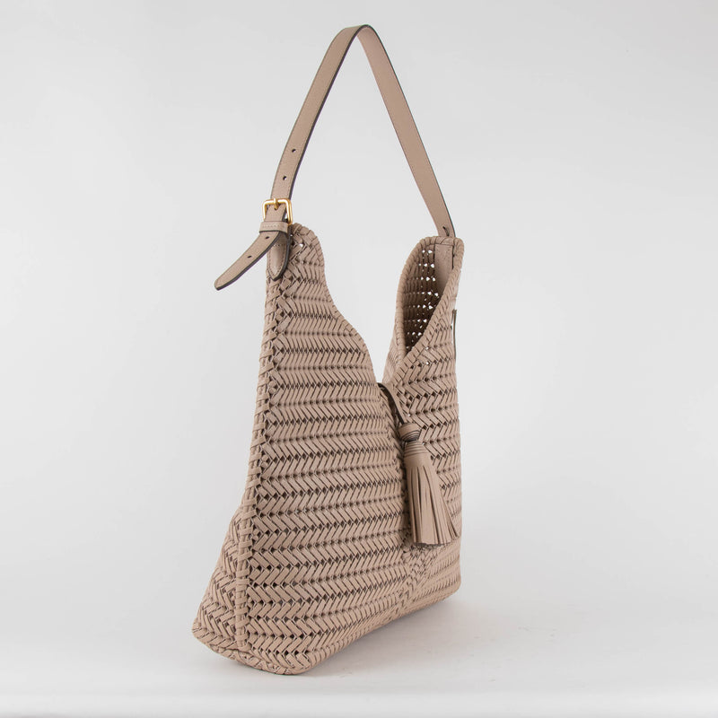 Anya Hindmarch Tassel Hobo Nude Bag