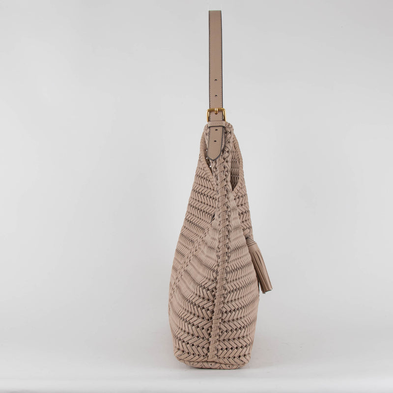 Anya Hindmarch Tassel Hobo Nude Bag