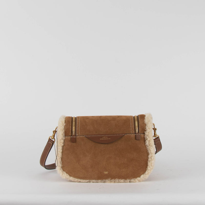 Anya Hindmarch Vere Small Soft Satchel Tan Shearling Crossbody