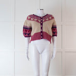 LoveShackFancy Purple & Pink Short Sleeve Cardigan
