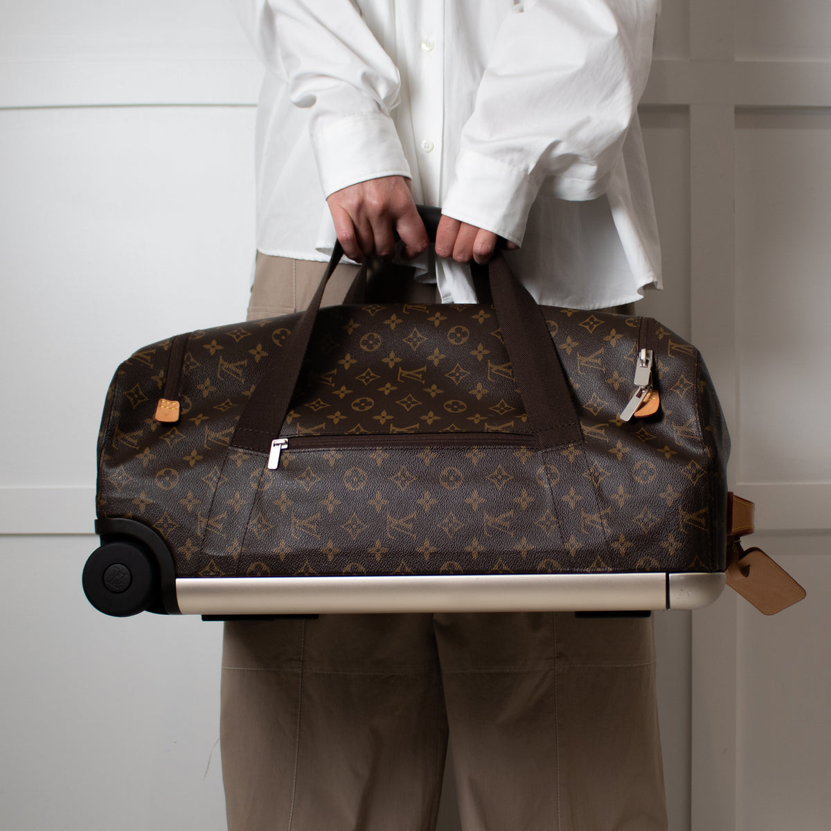 Louis Vuitton Brown Monogram Horizon Soft 55 Trolley Duffle Bag
