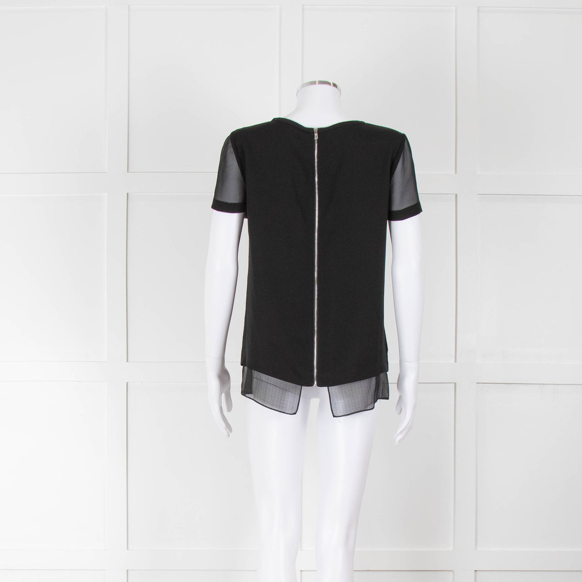 Diane Von Furstenberg Black Velvet Bronze Diamante Short Sleeve Top