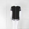 Diane Von Furstenberg Black Velvet Bronze Diamante Short Sleeve Top